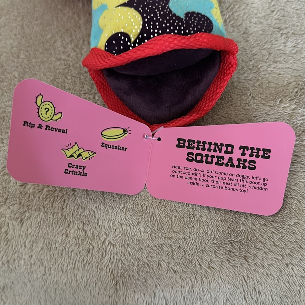 Bark boot scoot boogie medium dog toy cowboy boot New - Picture 8 of 8